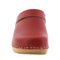 BJORK Maja Wood Open Back Leather Clogs