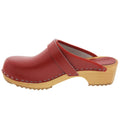 BJORK Maja Wood Open Back Leather Clogs