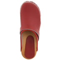 BJORK Maja Wood Open Back Leather Clogs