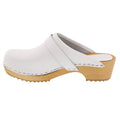 BJORK Maja Wood Open Back Leather Clogs