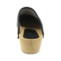 BJORK Maja Wood Open Back Leather Clogs