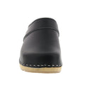 BJORK Maja Wood Open Back Leather Clogs