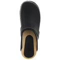 BJORK Maja Wood Open Back Leather Clogs