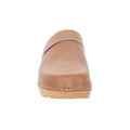BJORK Maja Wood Open Back Leather Clogs