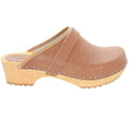 BJORK Maja Wood Open Back Leather Clogs
