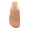 BJORK Maja Wood Open Back Leather Clogs
