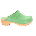 BJORK Maja Wood Open Back Leather Clogs