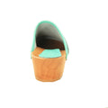 BJORK Maja Wood Open Back Leather Clogs