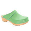 BJORK 600000-25-36 BJORK Maja Wood Open Back Leather Clogs Green / EU-36