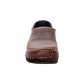 BJORK Men's Christian Wood Closed Back Oiled Leather Clogs