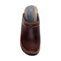 BJORK Men's Christian Wood Open Back Oiled Leather Clogs