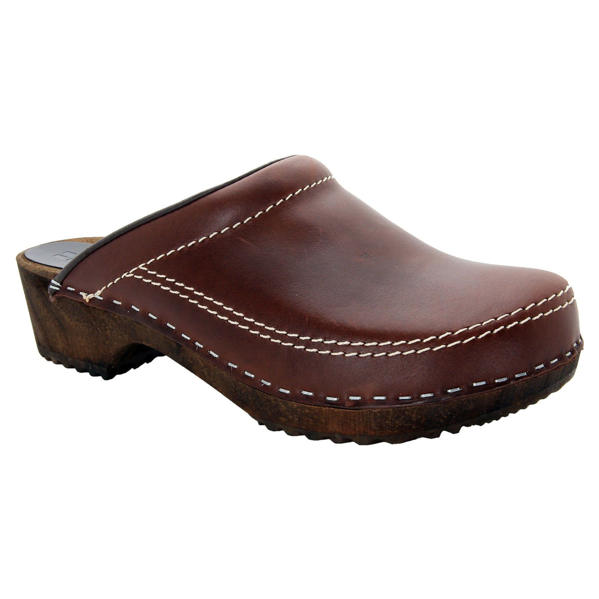 Men s Christian Wood Open Back Oiled Leather Clogs BJORK Swedish