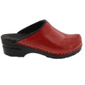 BJORK Shop BJORK Elly Open Back Red Patent Leather Clogs