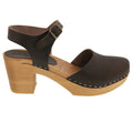 BJORK Shop BJORK MARGARETA Swedish Wood Clog Sandals in Oiled Leather