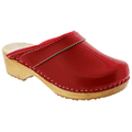Maja Wood Open Back Leather Clogs