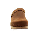 Maja Wood Open Back Rustic Brown Top Grain