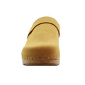 Maja Wood Open Back in Camel Nubuck Leather