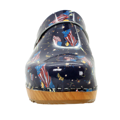 Maja Wood Liberty Leather Clogs