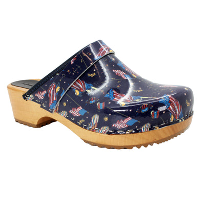 Maja Wood Liberty Leather Clogs