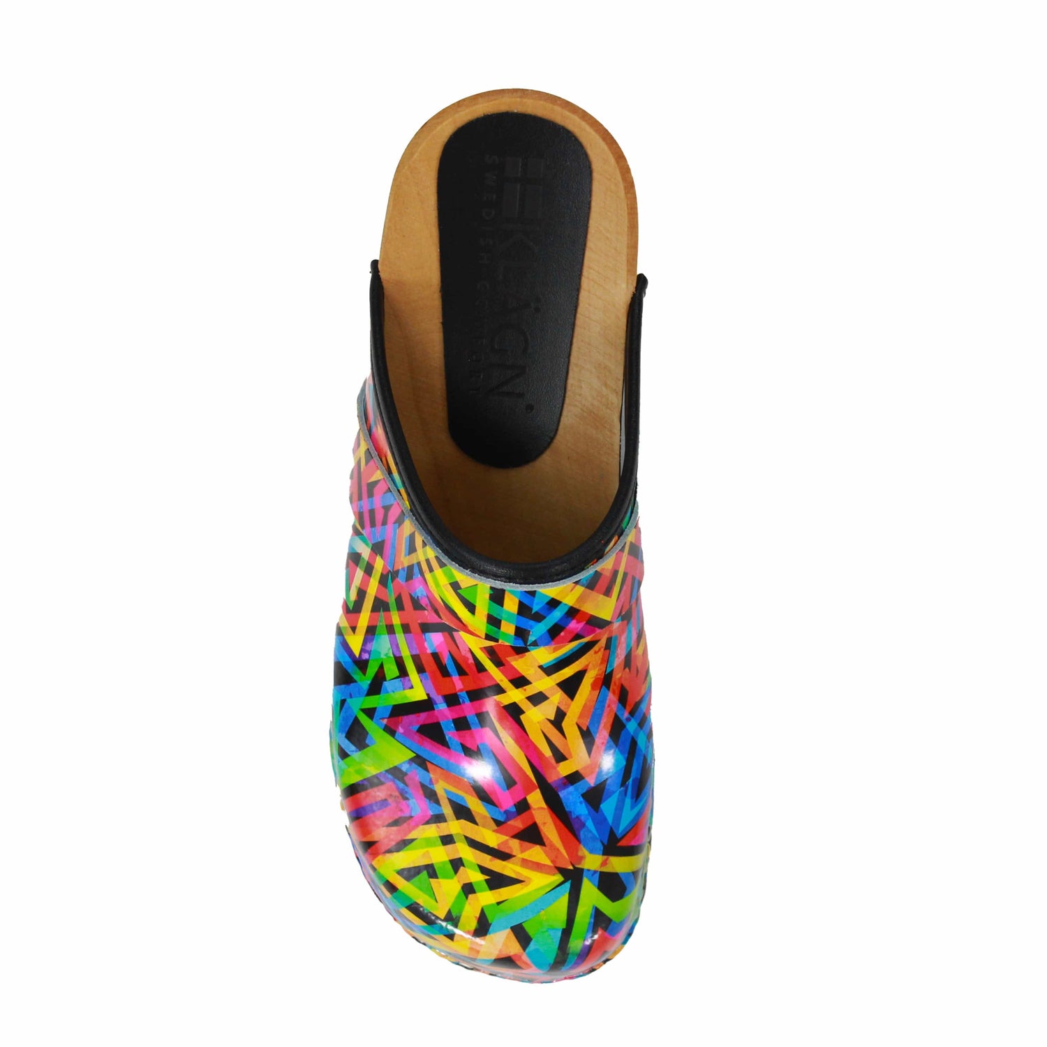 Maja Open Back Geometric Leather Clogs – BJORK Swedish Comfort