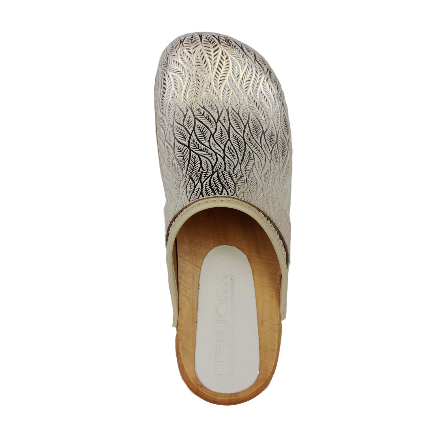 Maja Wood Open Back Tooled Natural Leather Clogs – BJORK Swedish Comfort