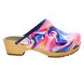 Maja Wood Swirl Leather Clogs