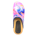 Maja Wood Swirl Leather Clogs