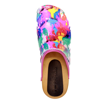 Maja Wood Splat Leather Clogs