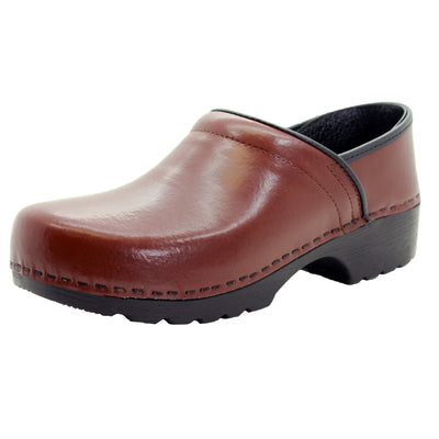 Men's Swedish Professional Brown Leather Clogs