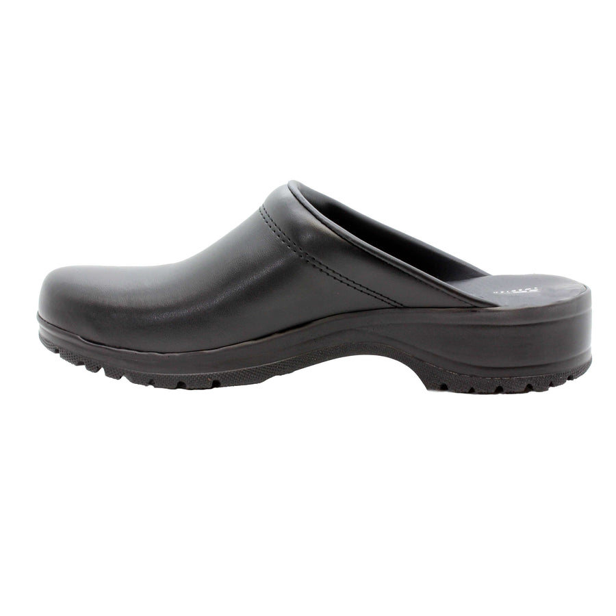 Flex Pro Open Back Black Leather Clogs – BJORK Swedish Comfort