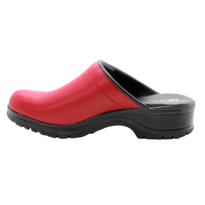 Flex Pro Open Back Red Leather Clogs