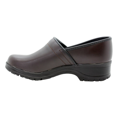 Flex Pro Closed Back Brown Leather Clogs