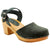 MARGARETA Swedish Wood Clog Sandals in Forest Oiled Leather