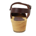 Gerda Leather Closed-Toe Wooden Clog Sandals