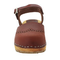 Gerda Leather Closed-Toe Wooden Clog Sandals