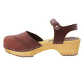 Gerda Leather Closed-Toe Wooden Clog Sandals