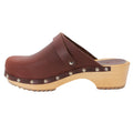 Anna Wood Full Grain Brown Leather Clogs