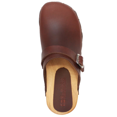 Anna Wood Full Grain Brown Leather Clogs