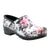 PROFESSIONAL Pink Roses Printed Leather Clogs