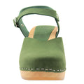 CLEO Swedish Wooden Clogs in Forest Green Nubuck