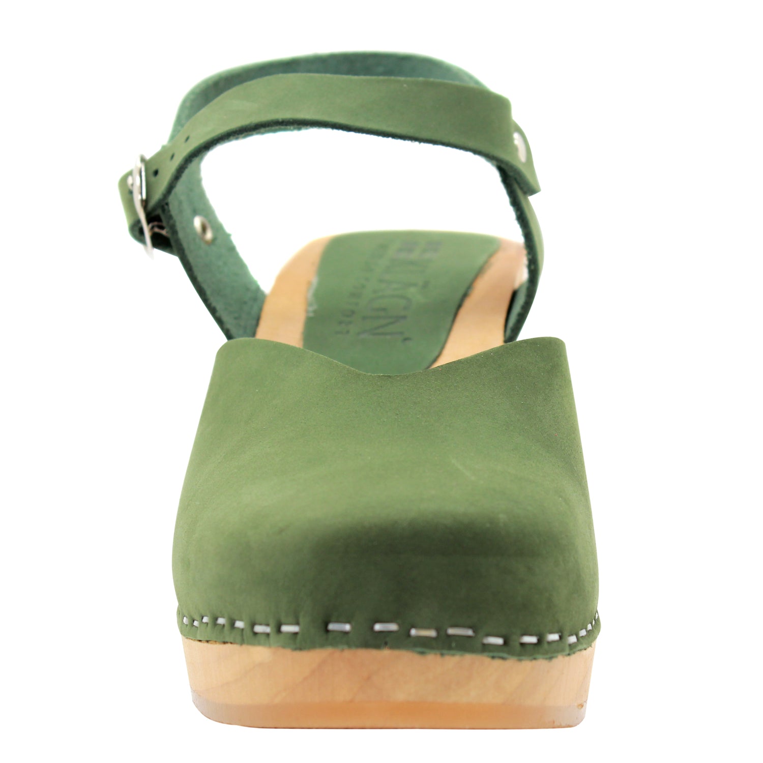 CLEO Swedish Wooden Clogs in Forest Green Nubuck – BJORK Swedish Comfort