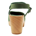 CLEO Swedish Wooden Clogs in Forest Green Nubuck