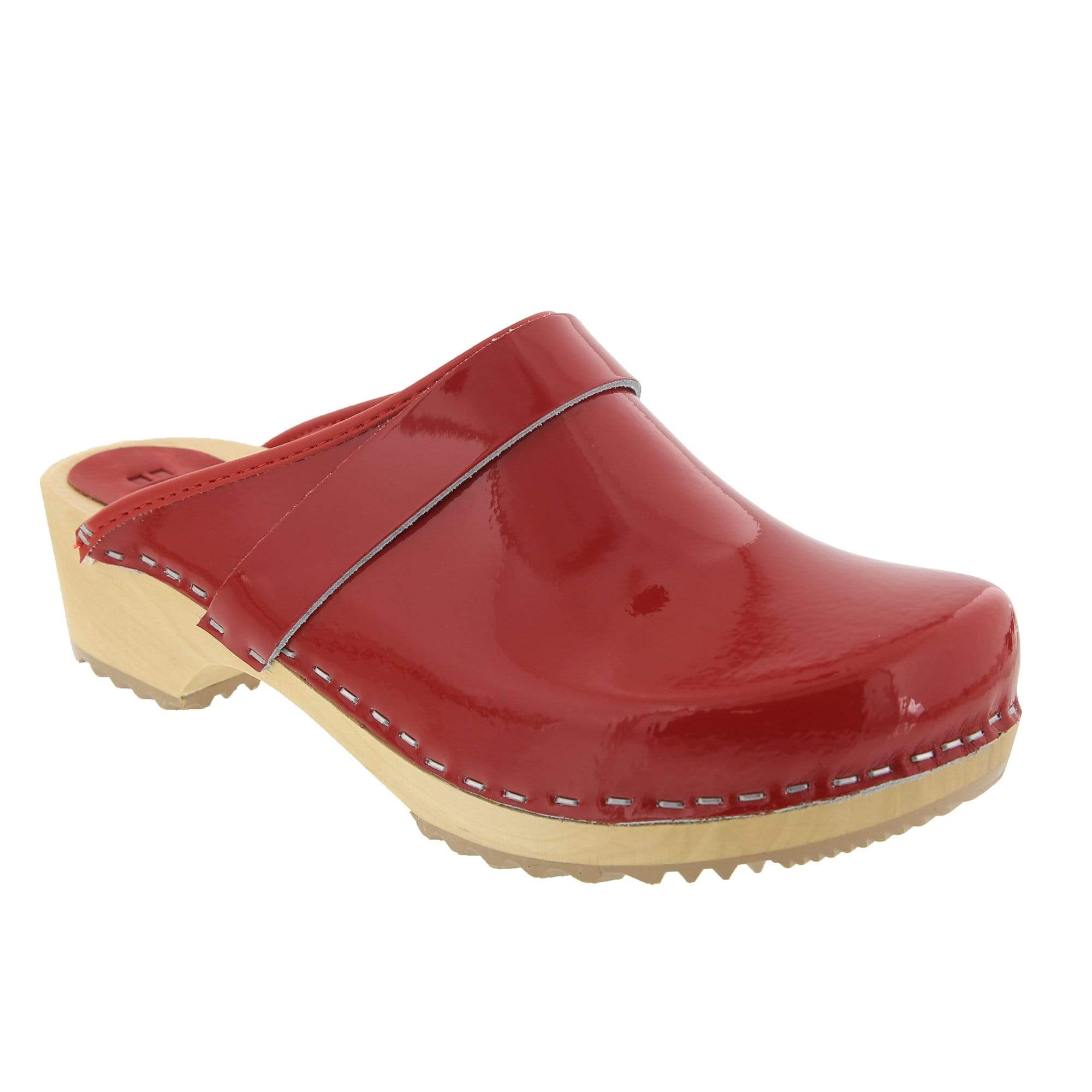 LEIA Wood Classic Open Back Patent Leather Clogs
