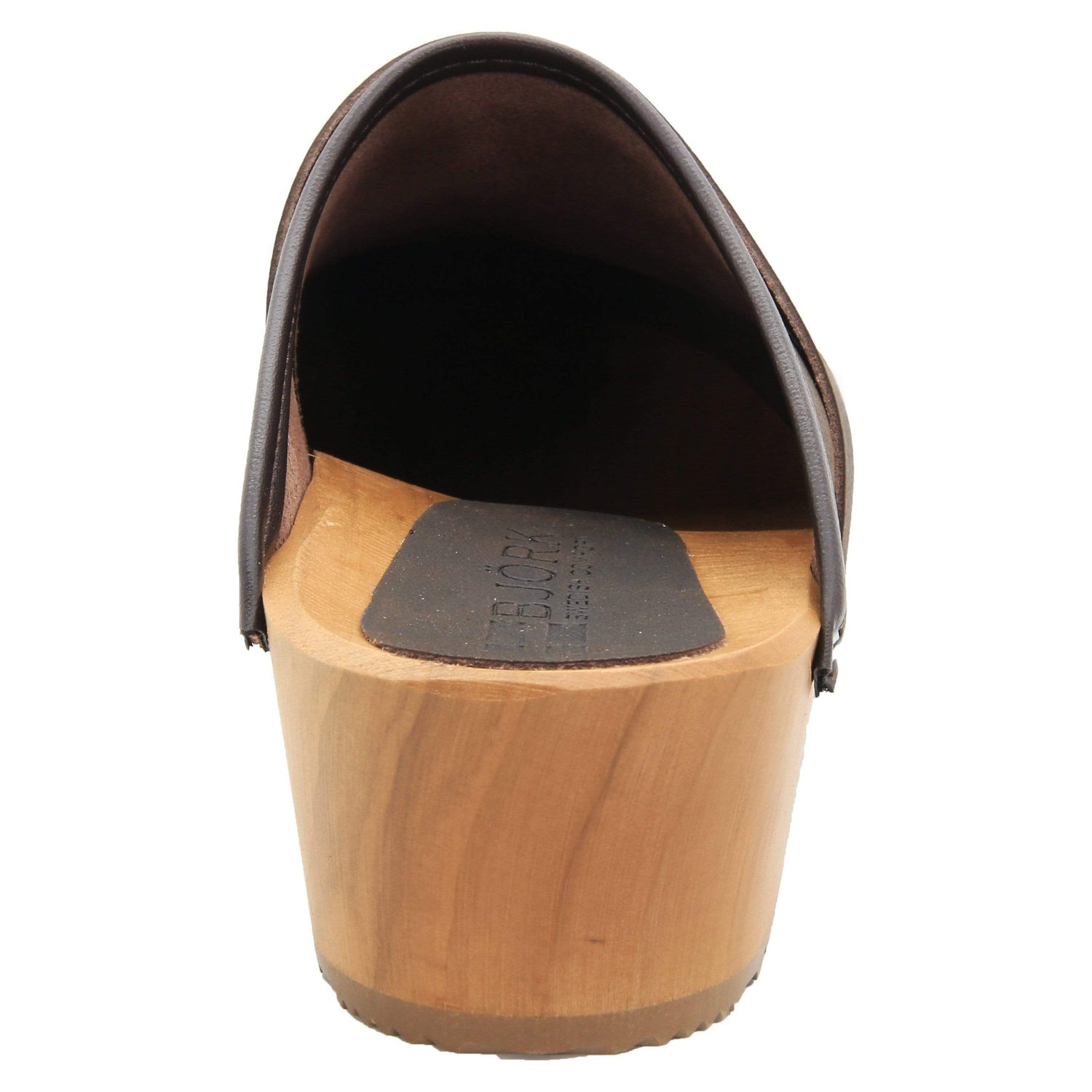 Maja Wood Open Back Brown Oiled Leather Clogs – BJORK Swedish Comfort