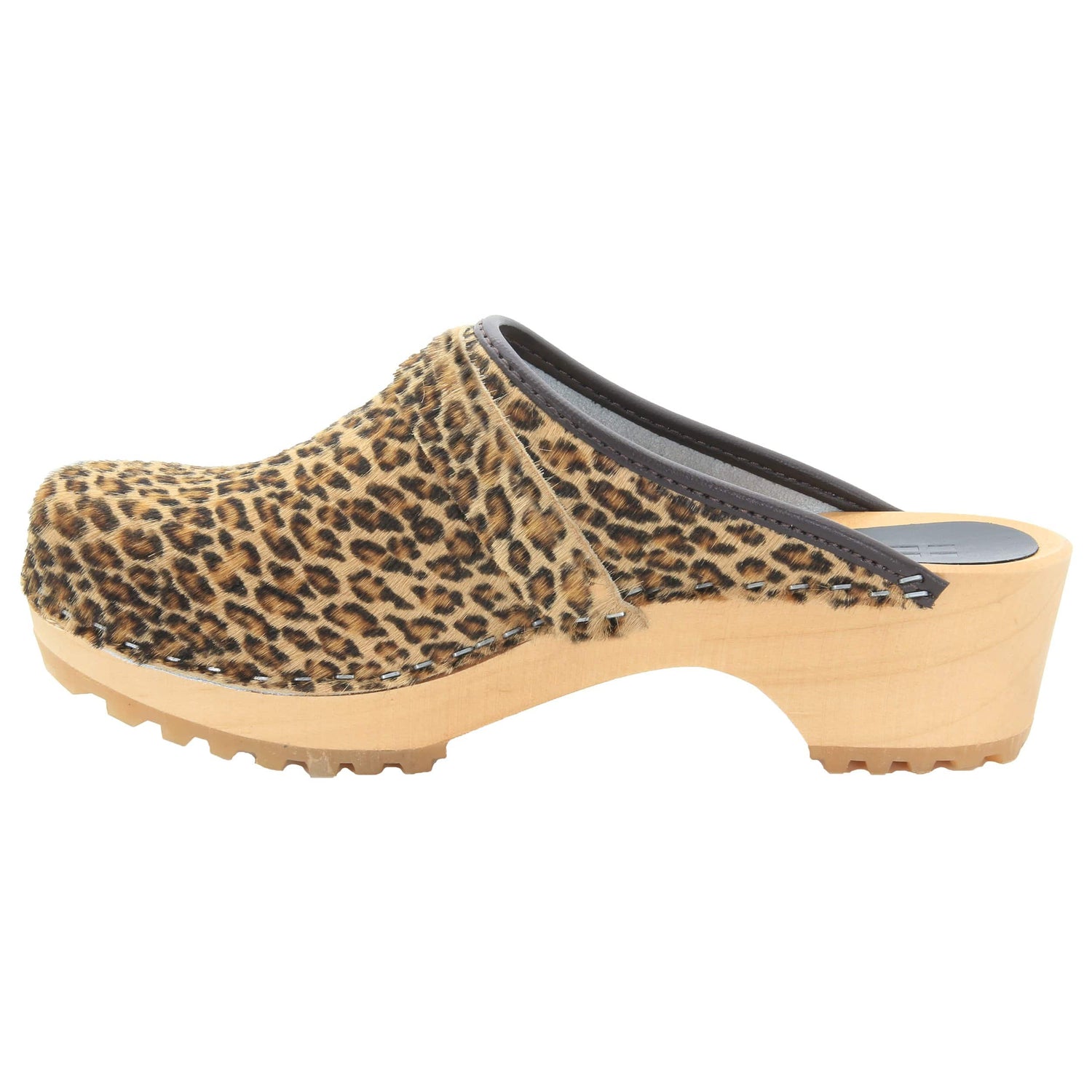 Leopard Work Clogs Safari Wood Open Back Leopard Clogs – BJORK Swedish Comfort