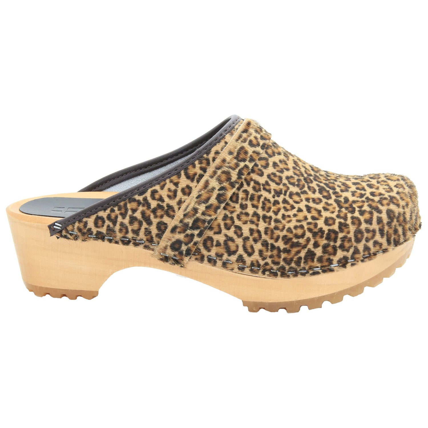 Safari Wood Open Back Leopard Clogs – BJORK Swedish Comfort