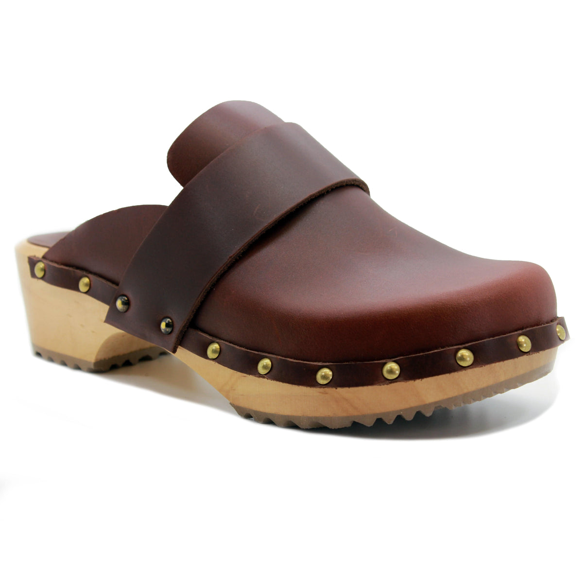 Authentic Clogs KLÄGN Helvi Wood Open Back Full Grain Leather Clogs w/light sole ...