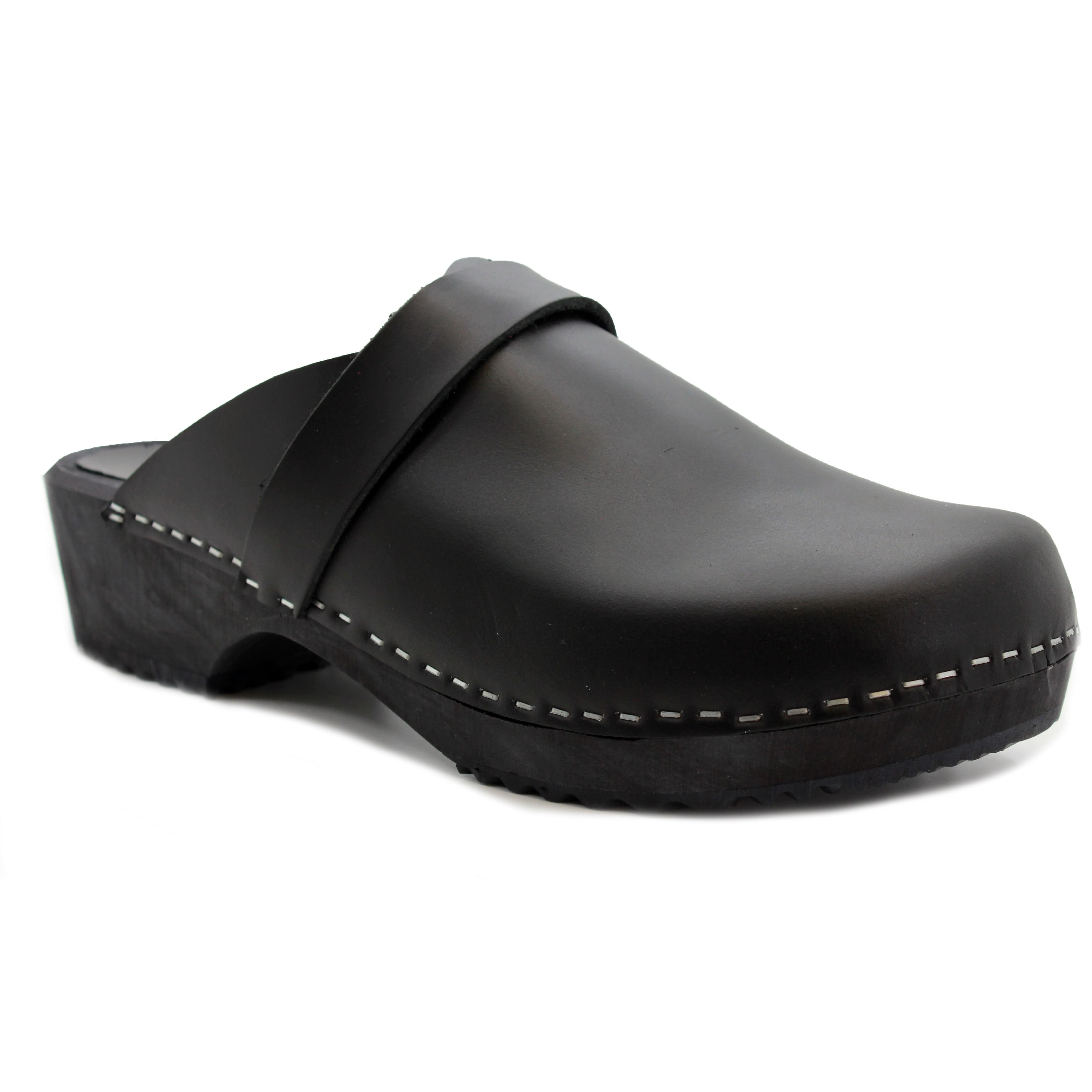 Men's Axel Leather Open Back Wooden Clogs – BJORK Swedish Comfort