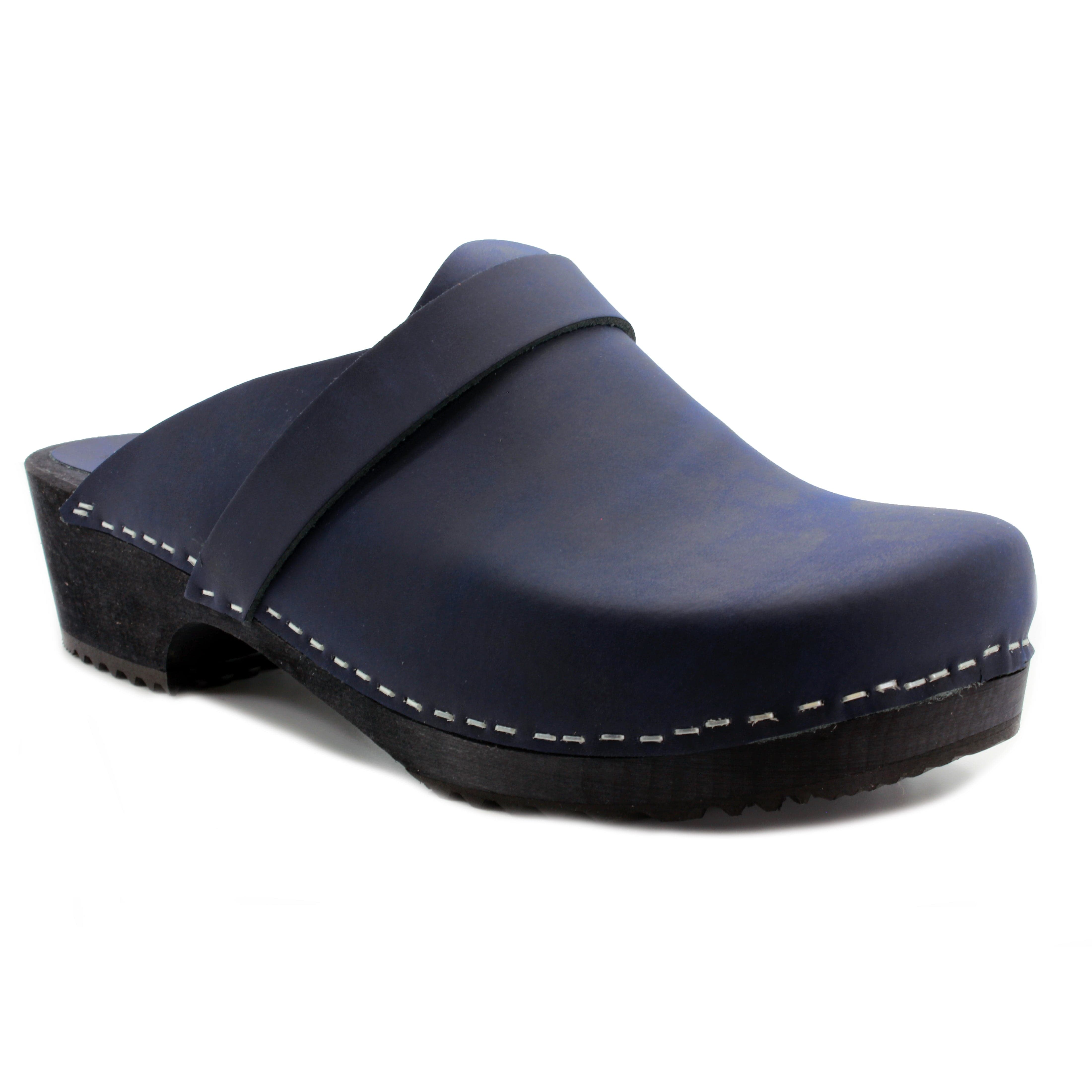 Men's Axel Leather Open Back Wooden Clogs – BJORK Swedish Comfort
