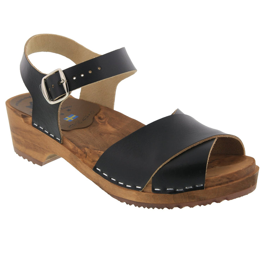 AINA Swedish Wood Clog Veg-Tan Leather Sandals